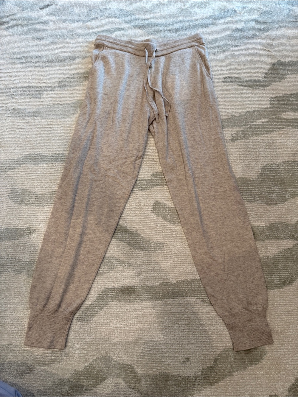 Theory Women's Oatmeal Knit Drawstring Jogger Pants